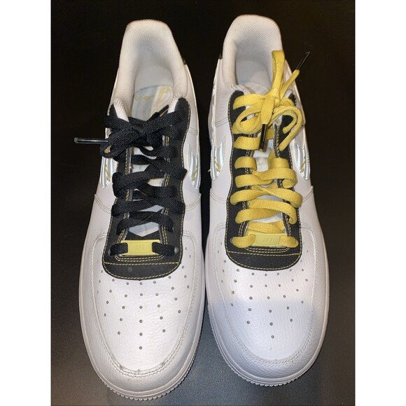 Nike Air Force Low Yellow Black White Mens Size 11.5 - Picture 2 of 8